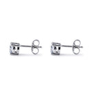 Sterling Silver 5X5mm Cushion Cut Basket Setting CZ Earrings
