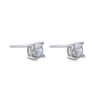 Sterling Silver 6X6mm Cushion Cut Basket Setting CZ Earrings