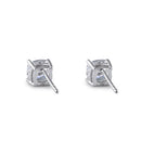 Sterling Silver 6X6mm Cushion Cut Basket Setting CZ Earrings