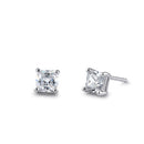 Sterling Silver 5X5mm Square Octagon Cut CZ Earrings