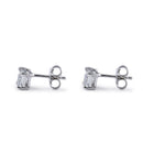Sterling Silver 5X5mm Square Octagon Cut CZ Earrings