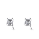 Sterling Silver 5X5mm Square Octagon Cut CZ Earrings