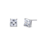 Sterling Silver 6X6mm Square Octagon Cut CZ Earrings
