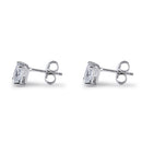 Sterling Silver 6X6mm Square Octagon Cut CZ Earrings