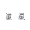 Sterling Silver 6X6mm Square Octagon Cut CZ Earrings