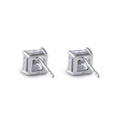 Sterling Silver 7X7mm Square Octagon Cut CZ Earrings