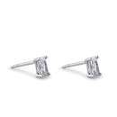 Sterling Silver 3X5mm Radiant Octagon Cut CZ Earrings