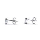 Sterling Silver 3X5mm Radiant Octagon Cut CZ Earrings