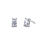 Sterling Silver 4X6mm Radiant Octagon Cut CZ Earrings