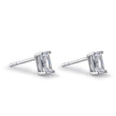 Sterling Silver 4X6mm Radiant Octagon Cut CZ Earrings