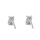 Sterling Silver 4X6mm Radiant Octagon Cut CZ Earrings