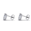 Sterling Silver 5X7mm Radiant Octagon Cut CZ Earrings