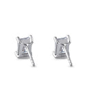 Sterling Silver 5X7mm Radiant Octagon Cut CZ Earrings