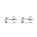Sterling Silver 3X5mm Baguette Octagon Step Cut CZ Earrings