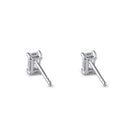 Sterling Silver 3X5mm Baguette Octagon Step Cut CZ Earrings