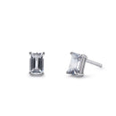 Sterling Silver 4X6mm Baguette Octagon Step Cut CZ Earrings