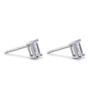 Sterling Silver 4X6mm Baguette Octagon Step Cut CZ Earrings