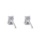 Sterling Silver 4X6mm Baguette Octagon Step Cut CZ Earrings
