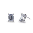 Sterling Silver 5X7mm Baguette Octagon Step Cut CZ Earrings