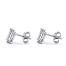 Sterling Silver 5X7mm Baguette Octagon Step Cut CZ Earrings