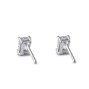 Sterling Silver 5X7mm Baguette Octagon Step Cut CZ Earrings