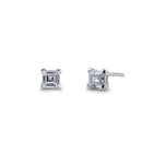 Sterling Silver 4mm Square Step Cut CZ Earrings