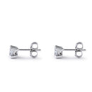 Sterling Silver 4mm Square Step Cut CZ Earrings