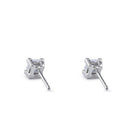 Sterling Silver 4mm Square Step Cut CZ Earrings