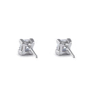Sterling Silver 5mm Square Step Cut CZ Earrings