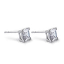 Sterling Silver 6mm Square Step Cut CZ Earrings