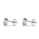 Sterling Silver 6mm Square Step Cut CZ Earrings