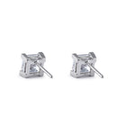 Sterling Silver 6mm Square Step Cut CZ Earrings
