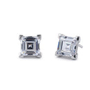 Sterling Silver 7mm Square Step Cut CZ Earrings