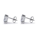 Sterling Silver 7mm Square Step Cut CZ Earrings