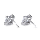 Sterling Silver 7mm Square Step Cut CZ Earrings