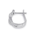Sterling Silver Clear CZ Twist Hoop Earrings