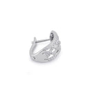 Sterling Silver Clear CZ Twist Hoop Earrings