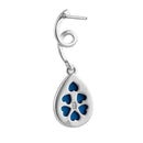 Sterling Silver Blue Lab Opal Twirl Dangling Pear Earrings