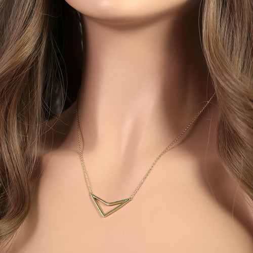 Sterling Silver Yellow Gold Plated Down Arrow Necklace