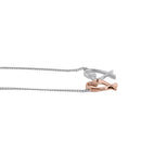 Sterling Silver Two-tone Heart Design Necklace