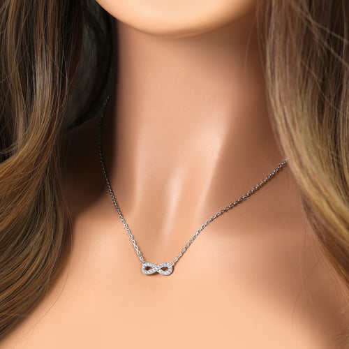 Sterling Silver Infinity CZ Necklace