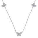 Sterling Silver Clear CZ Butterfly Necklace