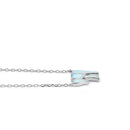 Sterling Silver White Lab Opal Health Symbol Necklace