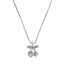 Sterling Silver Dainty Cherry Round Cut Clear CZ Necklace