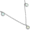 Sterling Silver Adjustable White Lab Opal Station Necklace
