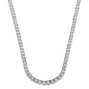 Sterling Silver 5mm Cubic Zirconia Tennis Necklace