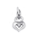 Sterling Silver Double Heart Marcasite Pendant