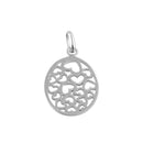 Sterling Silver Oval Hearts Pendant