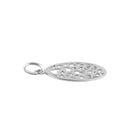 Sterling Silver Oval Hearts Pendant