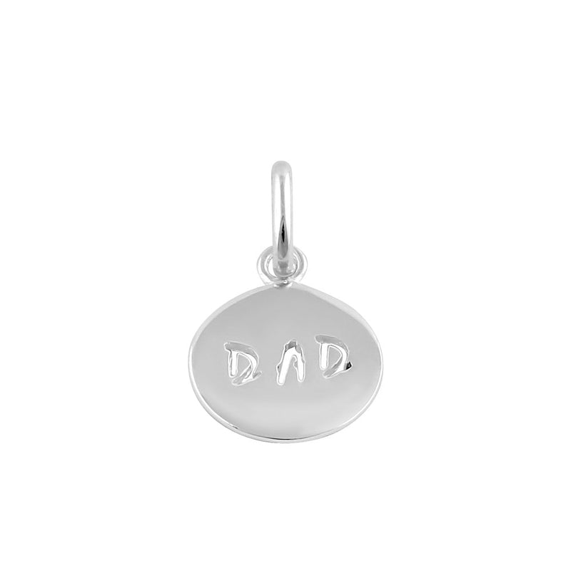 Sterling Silver Round Dad Pendant